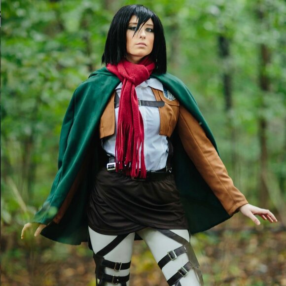 Deluxe Mikasa Ackerman Attack on Titan Cosplay Costume Halloween, XL - Picture 1 of 13